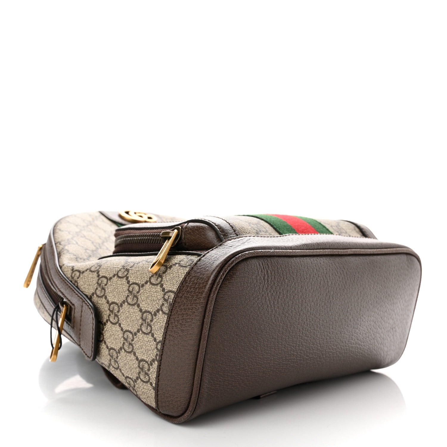 Gucci GG Supreme Monogram Calfskin Web Small Ophidia Day Backpack Beige Ebony New Acero 4 of 12