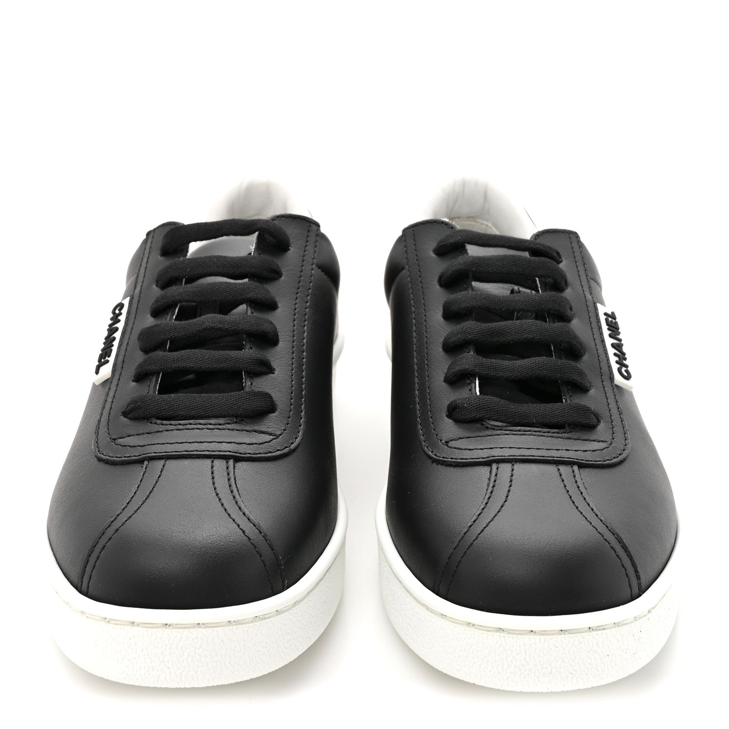 Chanel Calfskin CC Womens Sneakers 37 Black 3 of 8