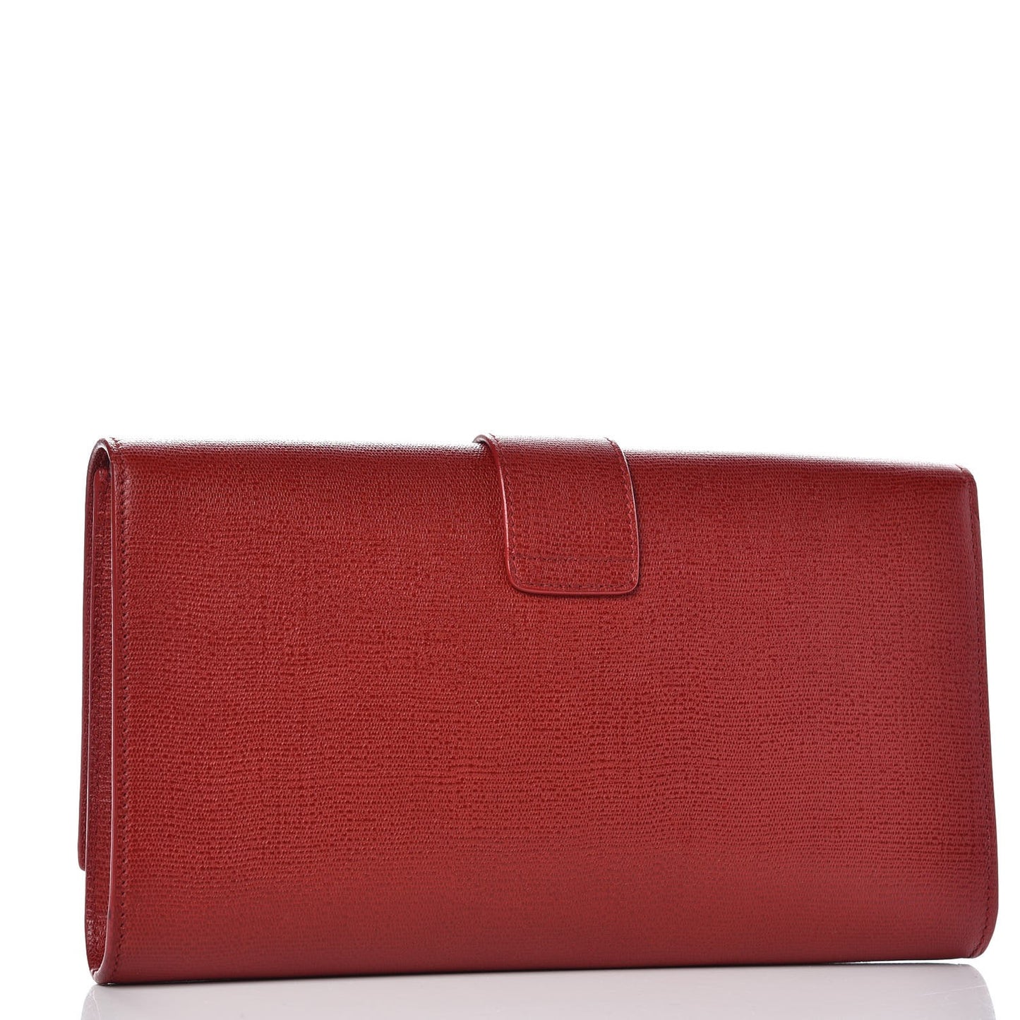 Textured Calfskin Classic Y Ligne Clutch Red