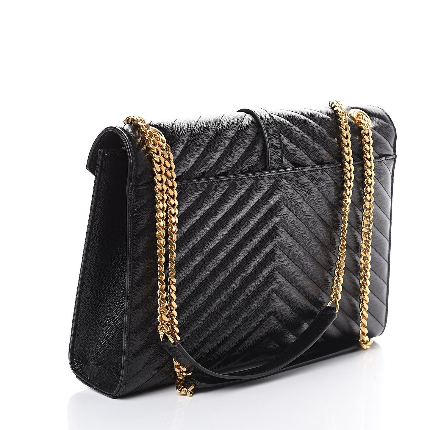 Grain De Poudre Matelasse Chevron Large Monogram Satchel Black