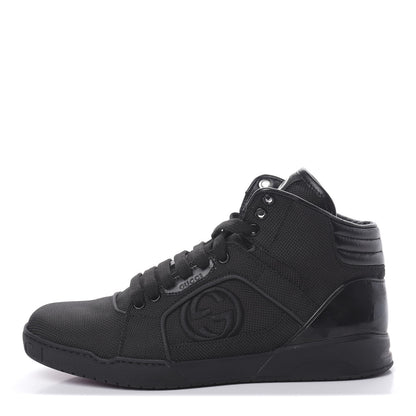 Gucci Baling Fabric Nappa Moorea Interlocking G Mens High Top Sneakers 6 Black 1 of 9