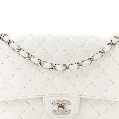 Chanel Caviar Quilted Medium Double Flap White 8 of 15