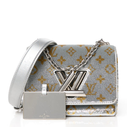 Louis Vuitton Sequins Monogram Twist Shoulder Bag PM Gold Silver 3 of 13