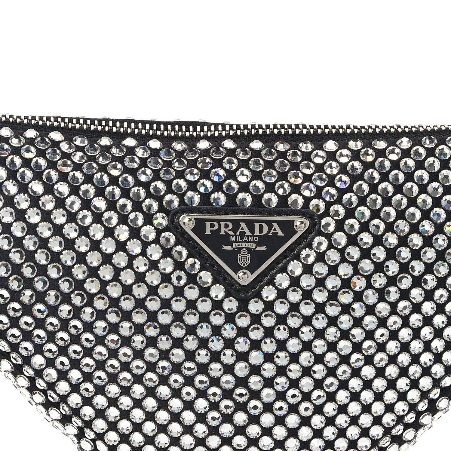 Prada Satin Crystal Triangle Pouch Cristal 7 of 9