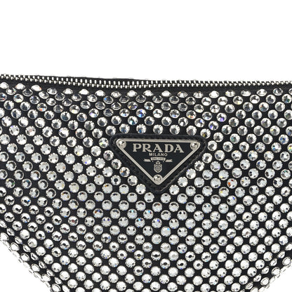 Prada Satin Crystal Triangle Pouch Cristal 7 of 9