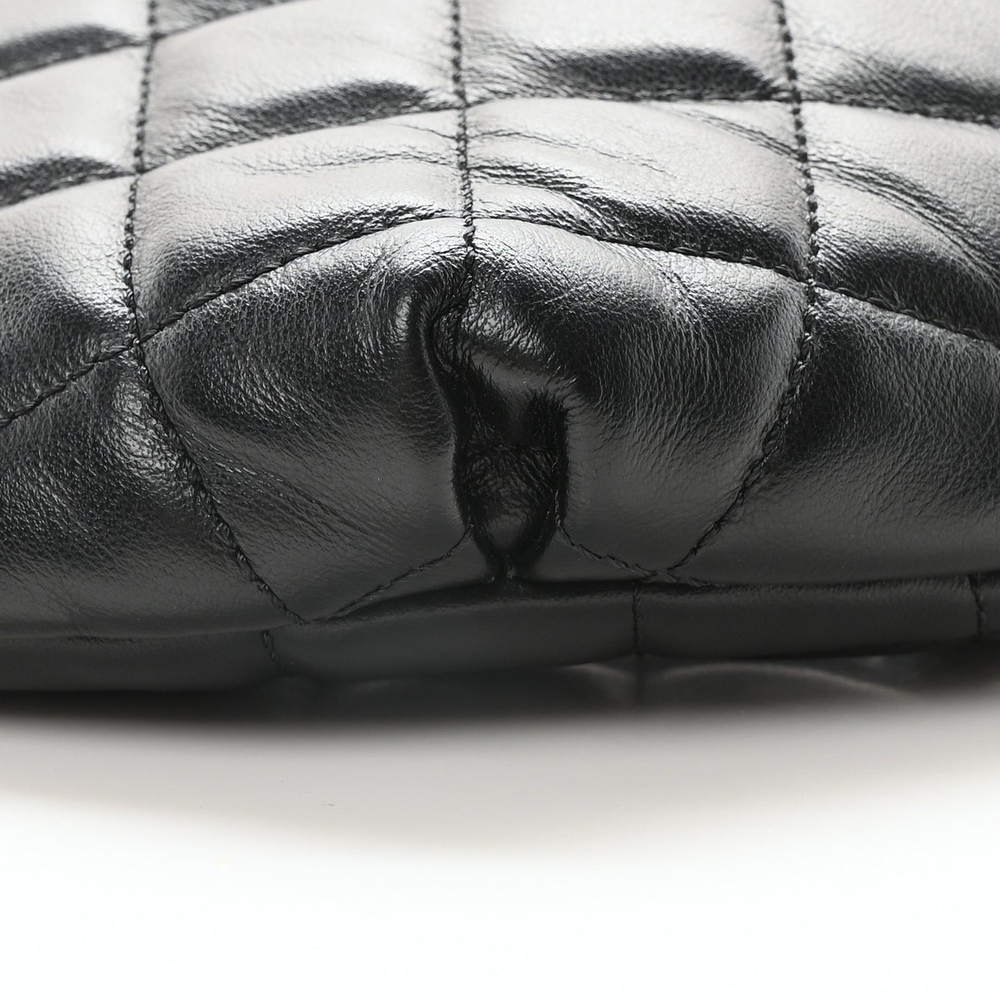 Calfskin Quilted Waist Belt Bag Black