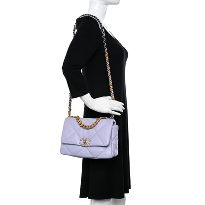 Chanel Lambskin Quilted Medium Chanel 19 Flap Light Purple 2 of 9