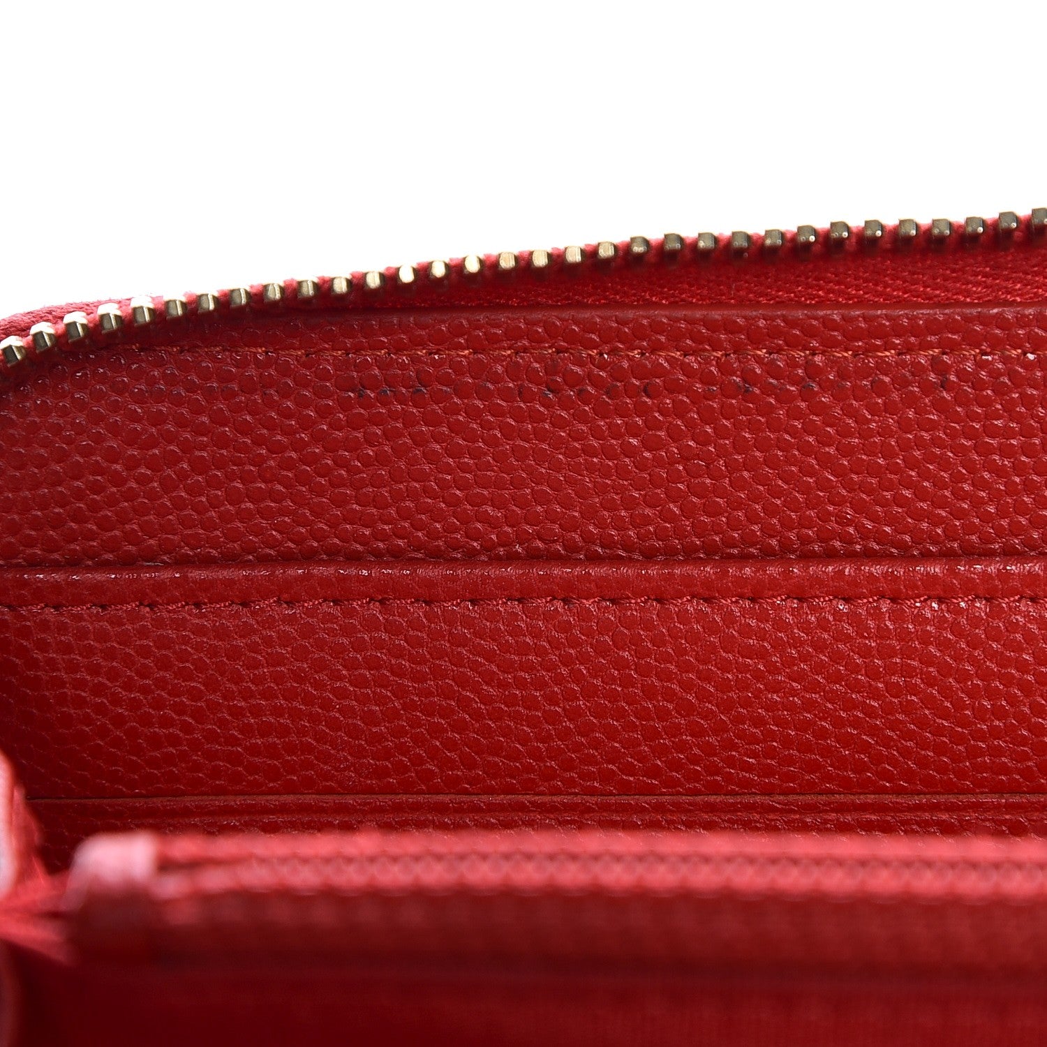 Chanel Caviar Camellia Embossed Zip Around Large Gusset Wallet Red 7 of 11