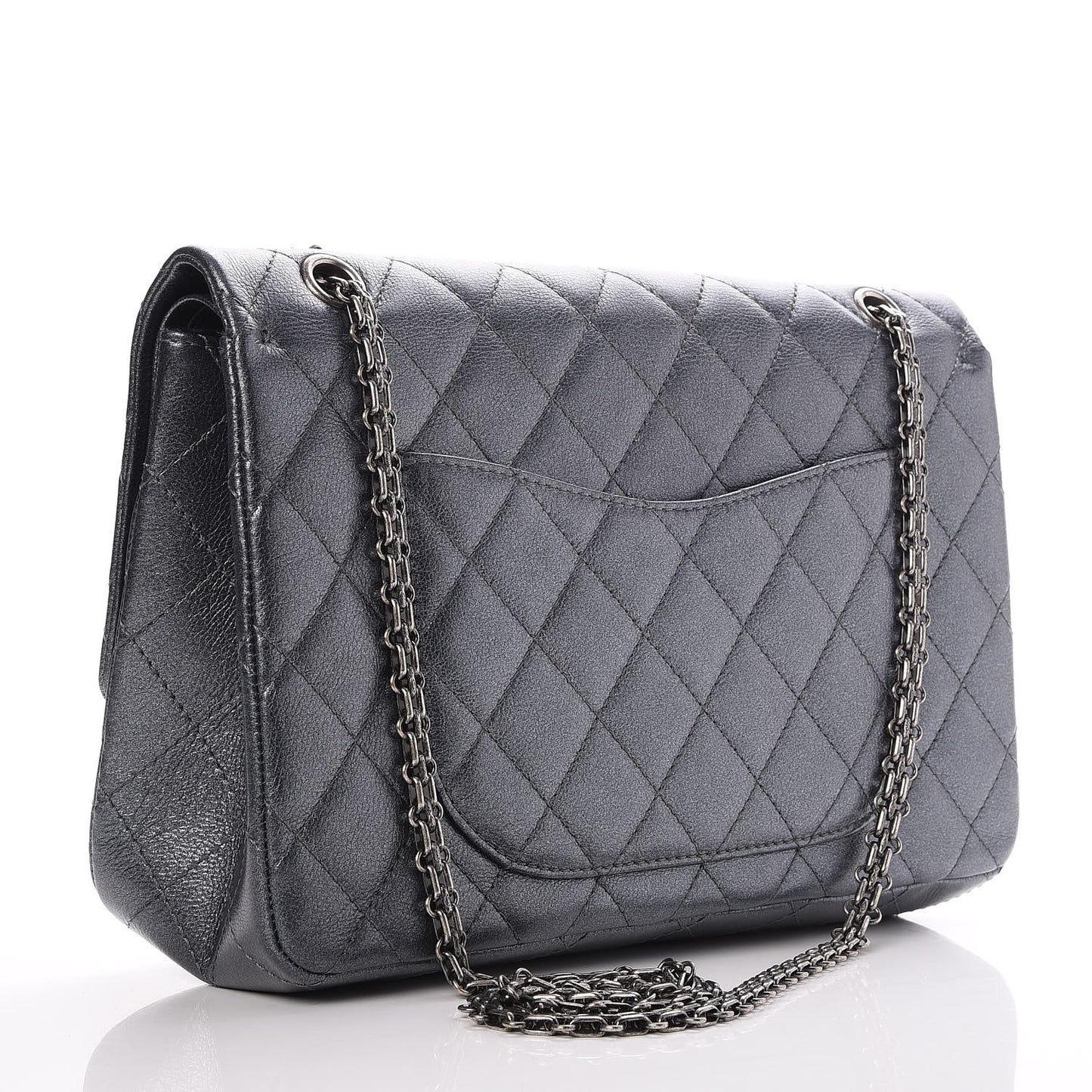 Metallic Calfskin Quilted 2.55 Reissue 227 Flap Charcoal