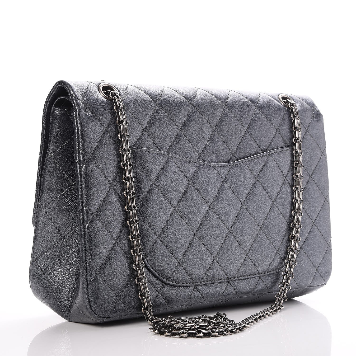Chanel Metallic Calfskin Quilted 2.55 Reissue 227 Flap Charcoal 4 of 9