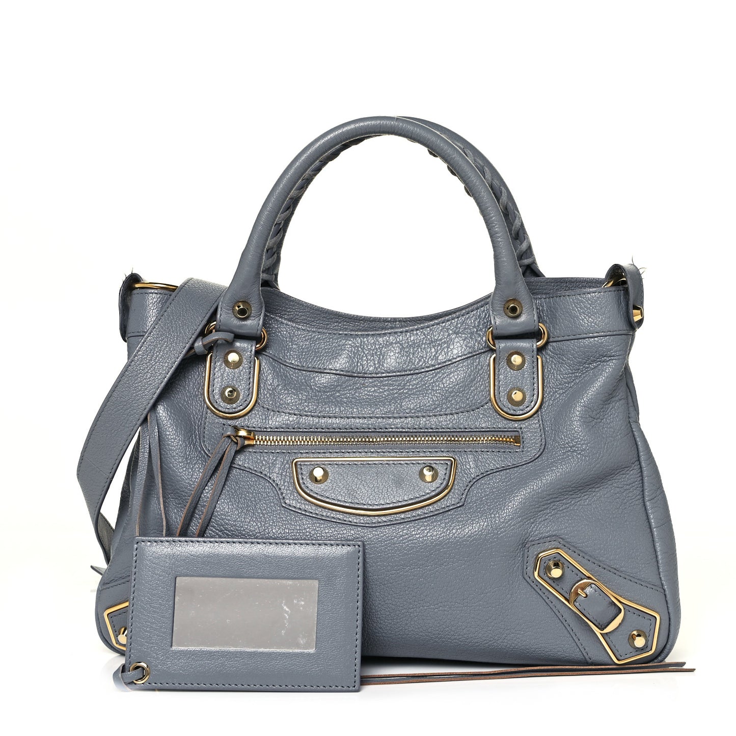 Chevre Gold Metallic Edge Hardware Town Bleu Acier