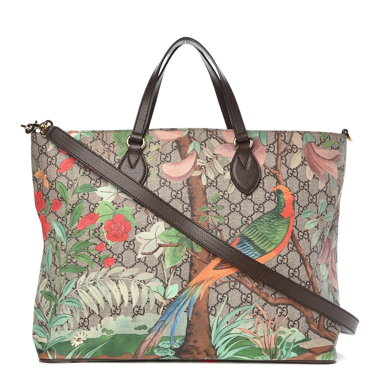 Gucci Soft GG Supreme Monogram Tian Medium Crossbody Tote Beige Multicolor New Acero 1 of 7