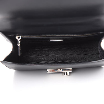 Prada Saffiano Pattina Crossbody Bag Black 5 of 9