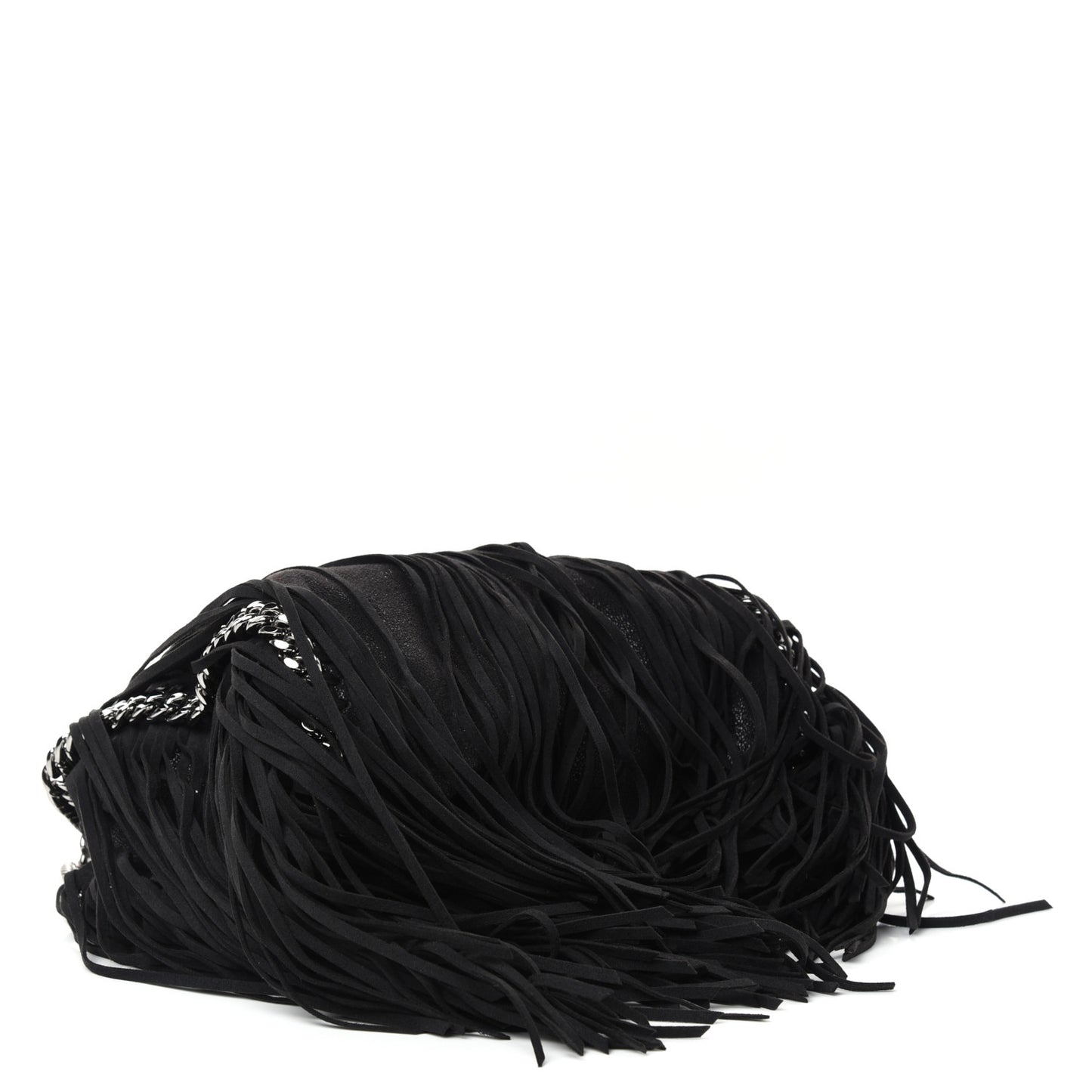 Eco Suede Mini Fringe Falabella Tote Black