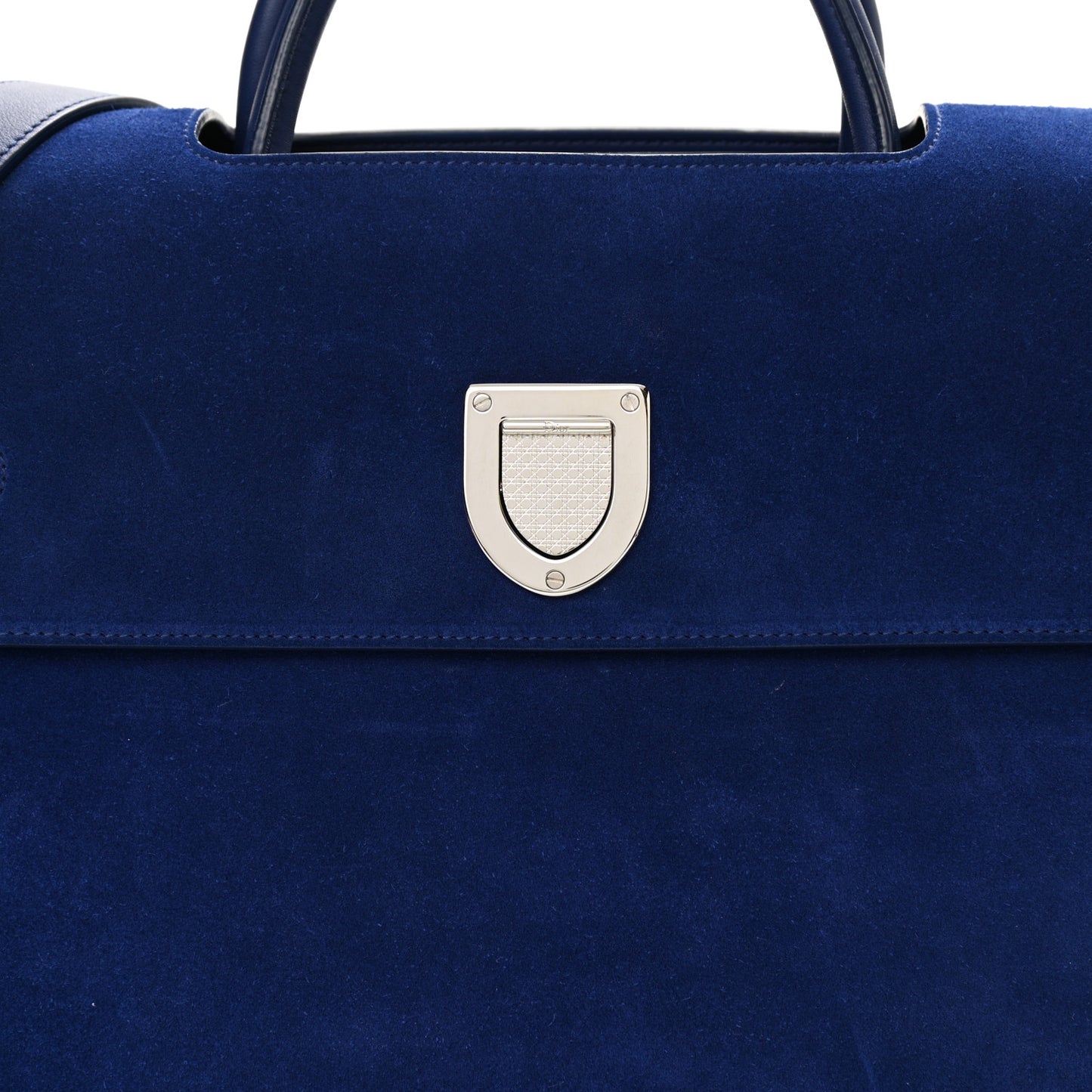 Suede Large Diorever Flap Navy