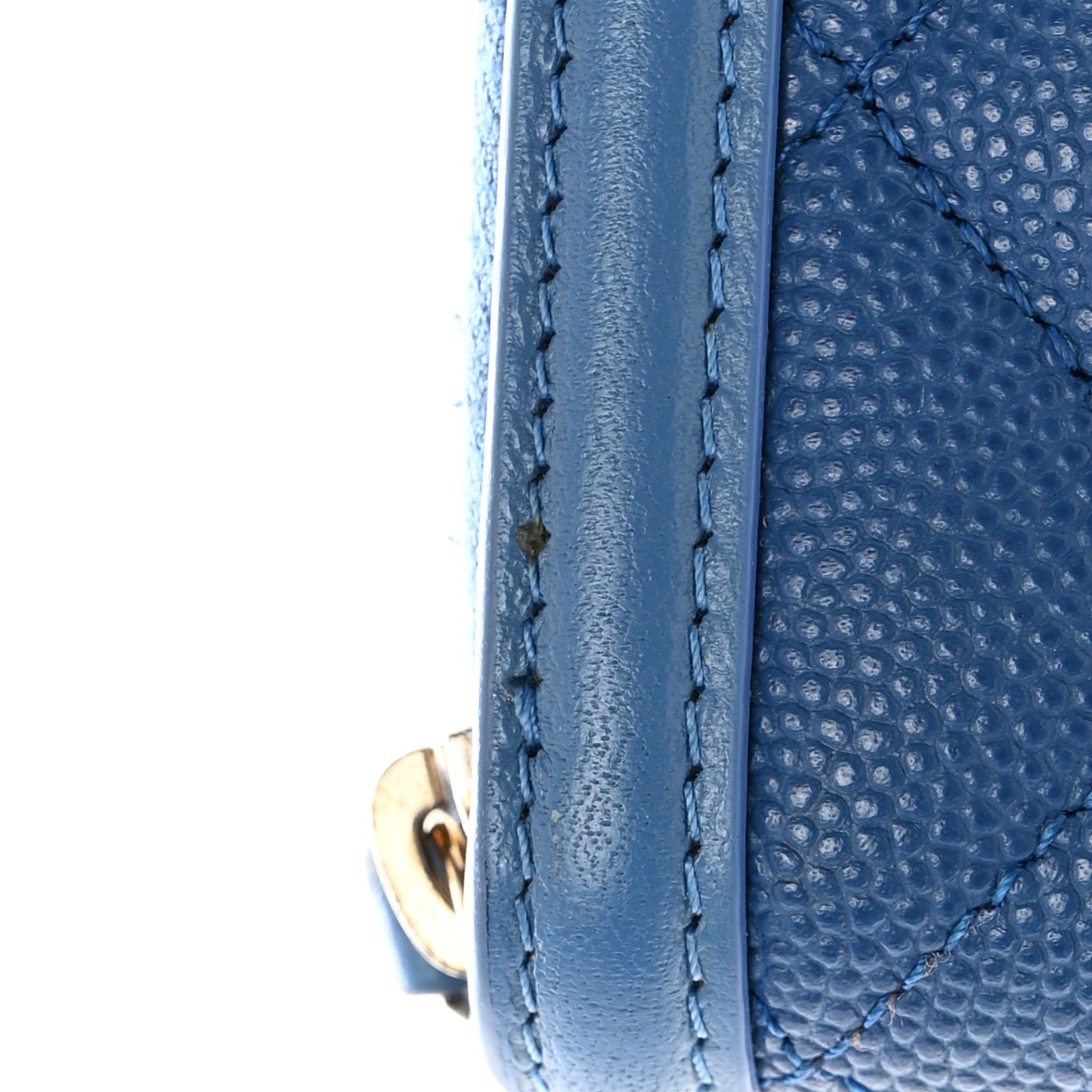 Caviar Quilted Medium Filigree Zip Around Wallet Dark Blue