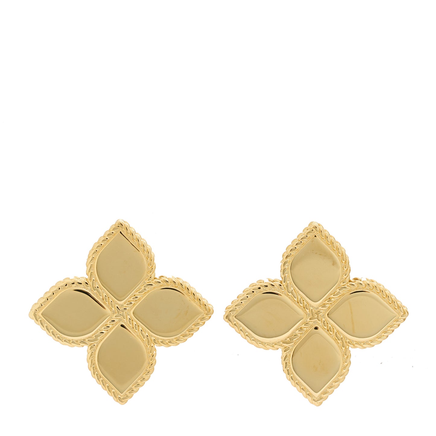 18K Yellow Gold Princess Flower Earrings