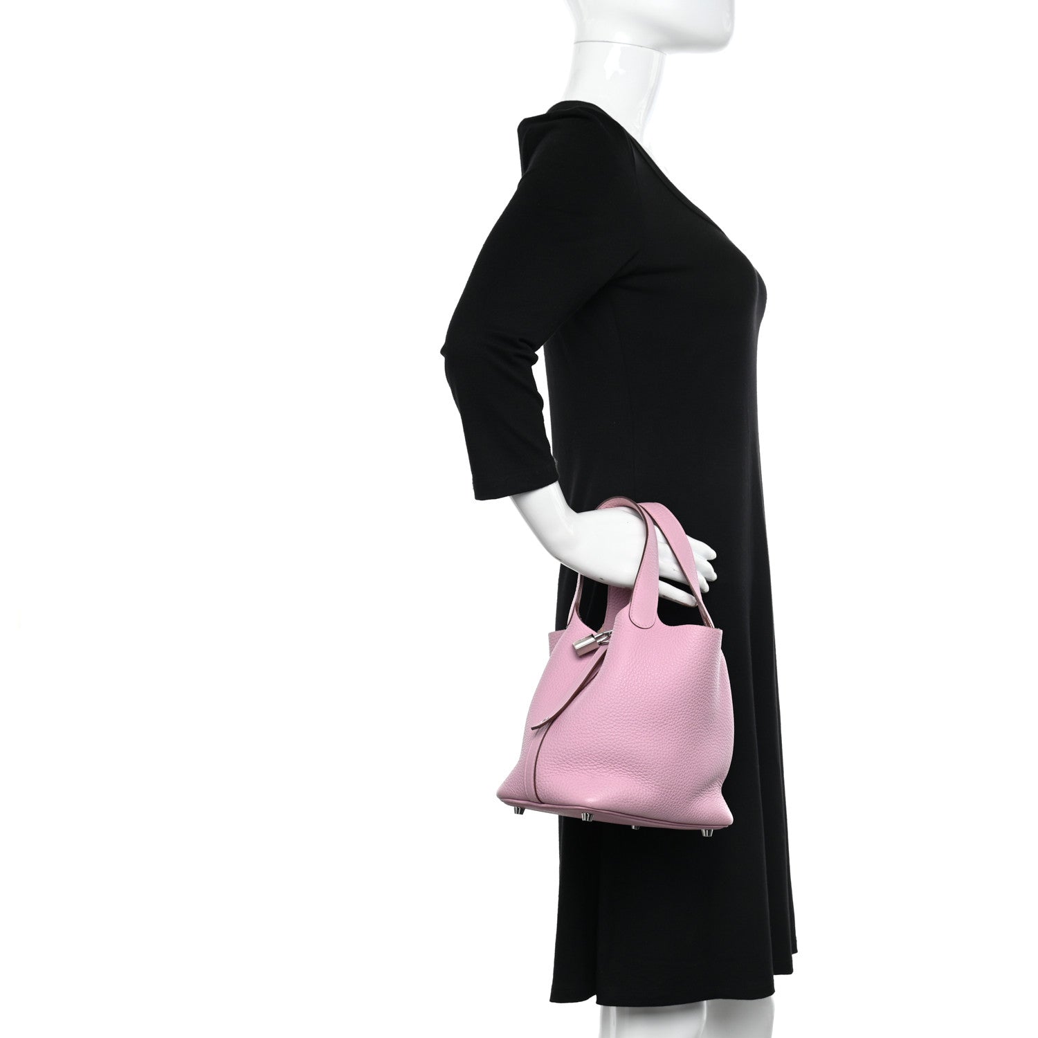 Hermes Taurillon Clemence Picotin Lock 18 PM Mauve Sylvestre 3 of 11