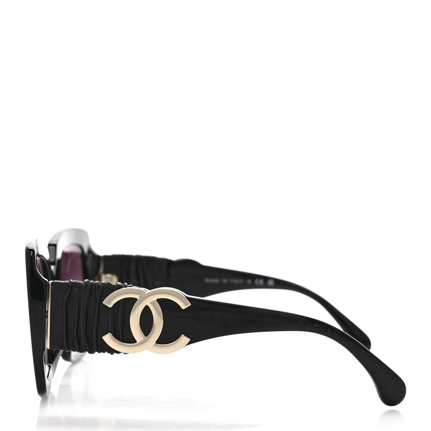 Acetate Calfskin Square Sunglasses 5474-Q-A Black