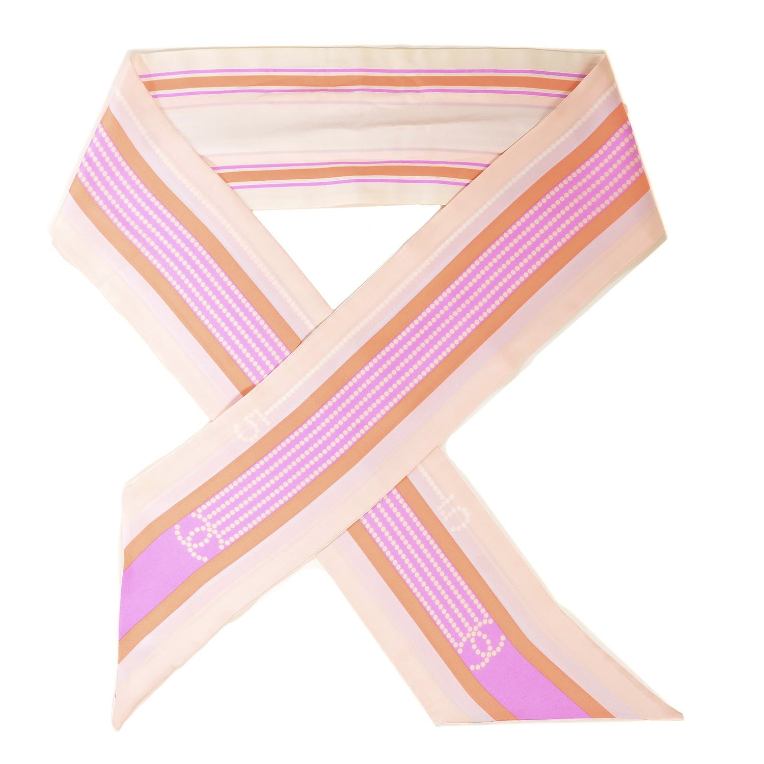 Chanel Silk Scarf Beige Violet 1 of 5