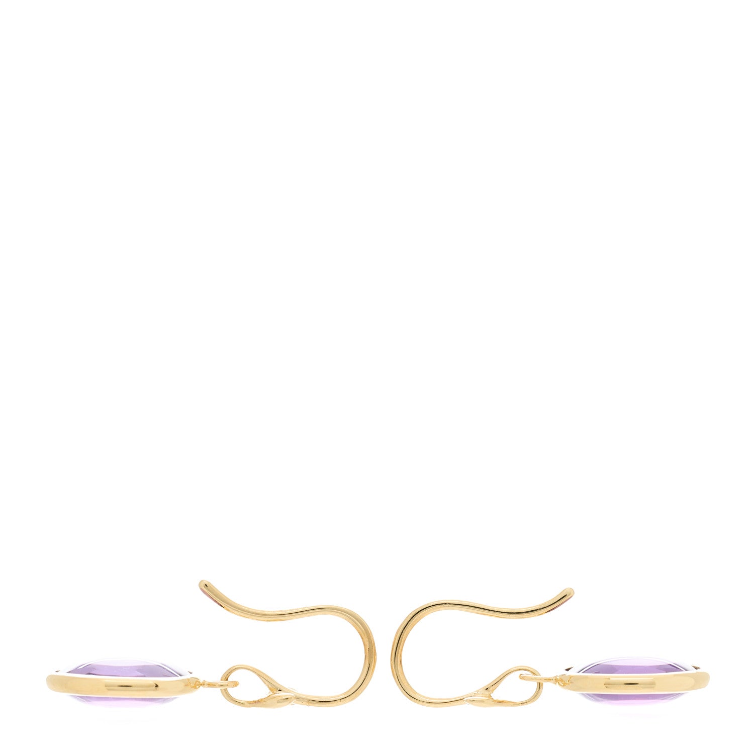 Tiffany 18K Yellow Gold Amethyst Paloma Picasso Olive Leaf Drop Earrings 3 of 5