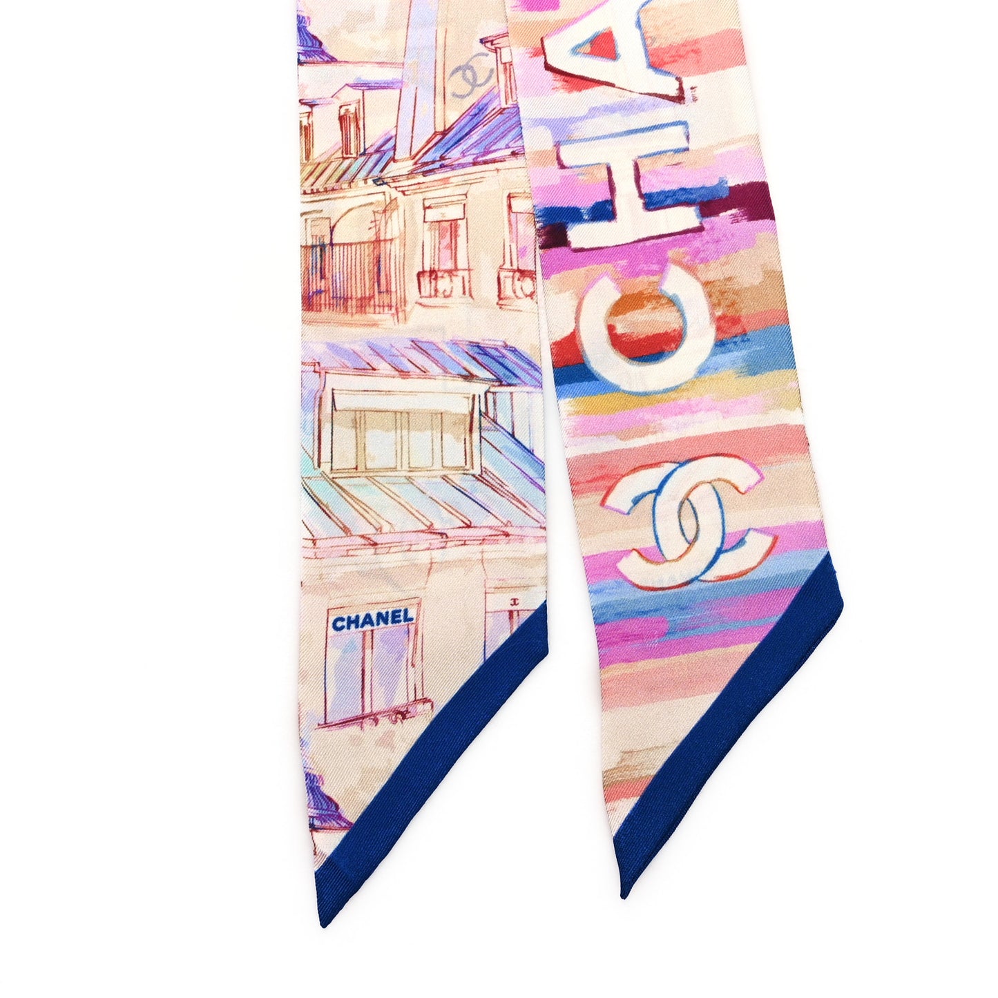 Silk Twill Slim Bandeau Scarf Rose
