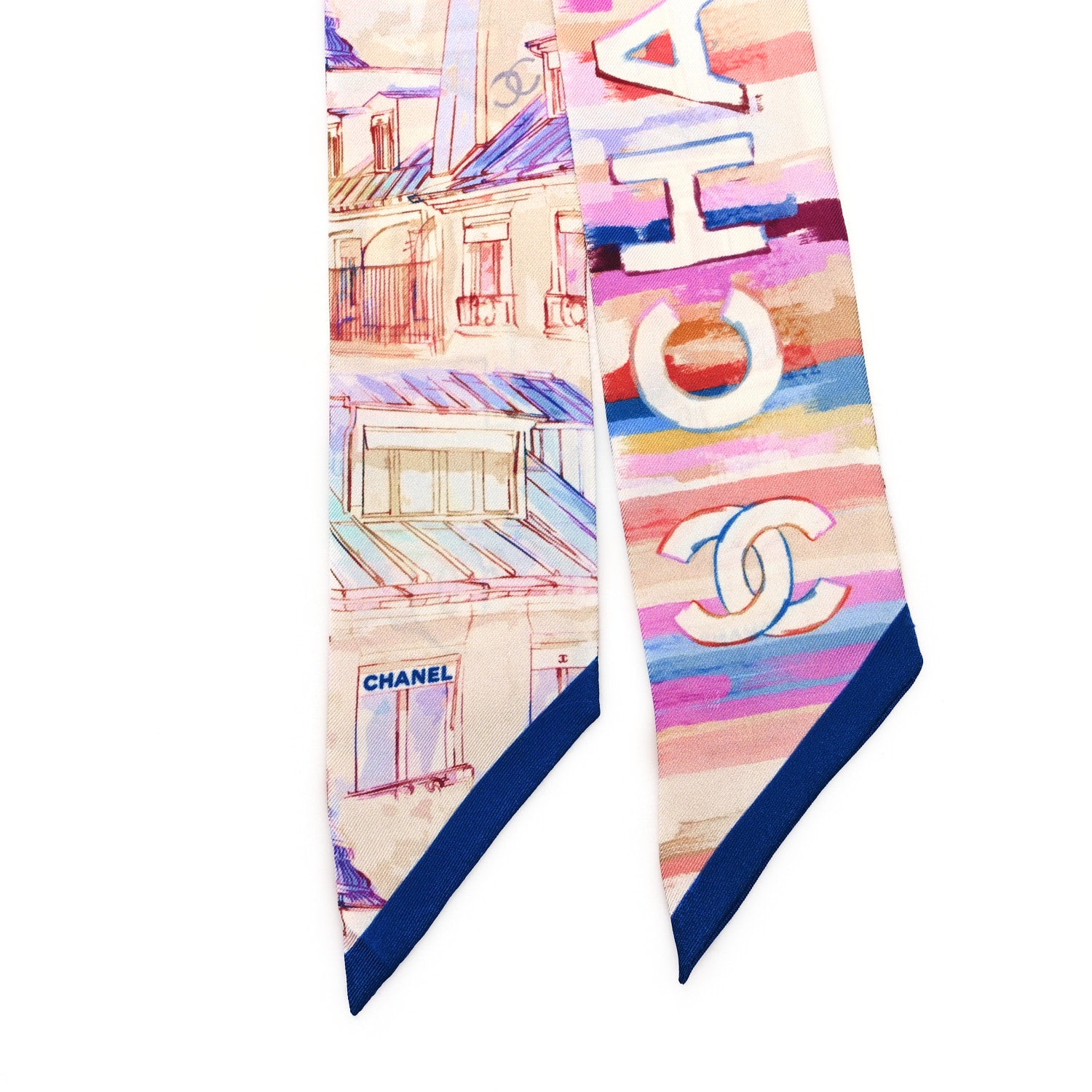 Chanel Silk Twill Slim Bandeau Scarf Rose 2 of 3