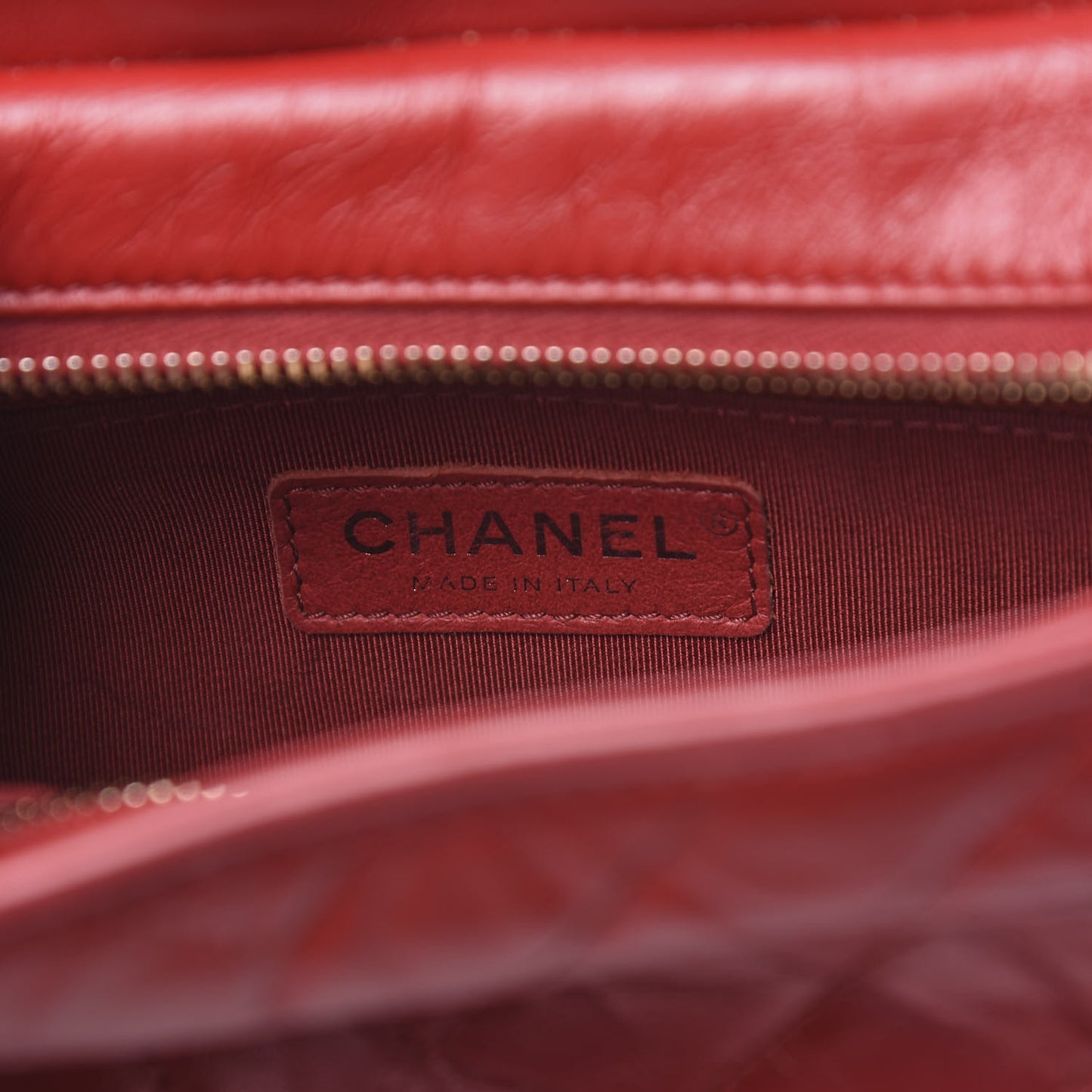 Aged Calfskin Chevron Quilted Small Gabrielle Hobo Red