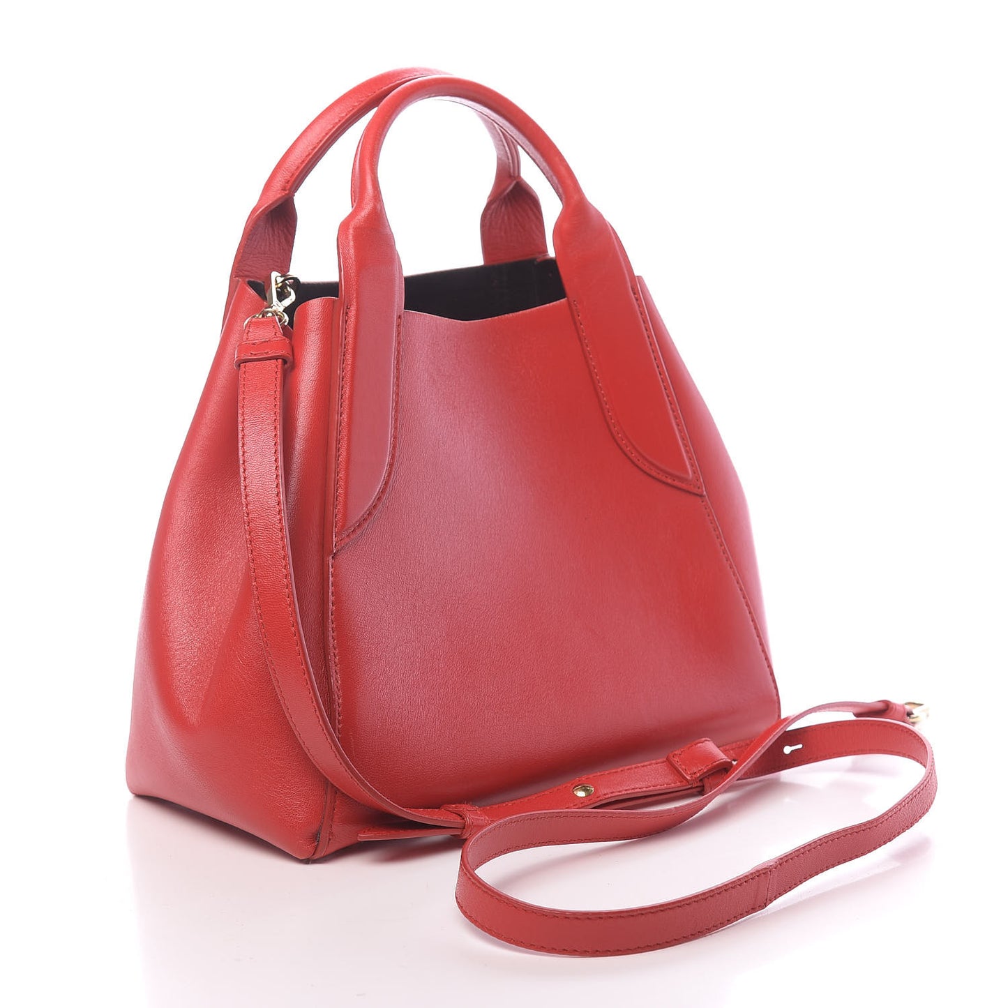 Smooth Calfskin Mini Trapeze Red