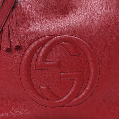 Gucci Pebbled Calfskin Large Soho Hobo Tabasco Red 8 of 10