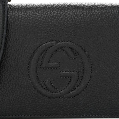 Gucci Pebbled Calfskin Soho Wallet on Chain Black 7 of 9