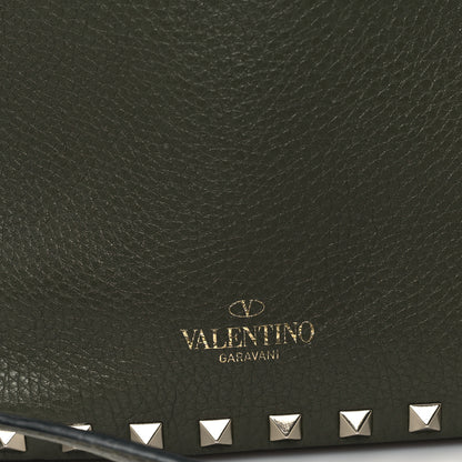 Valentino Garavani Pebbled Calfskin Small Rockstud Bucket Bag Green 9 of 9