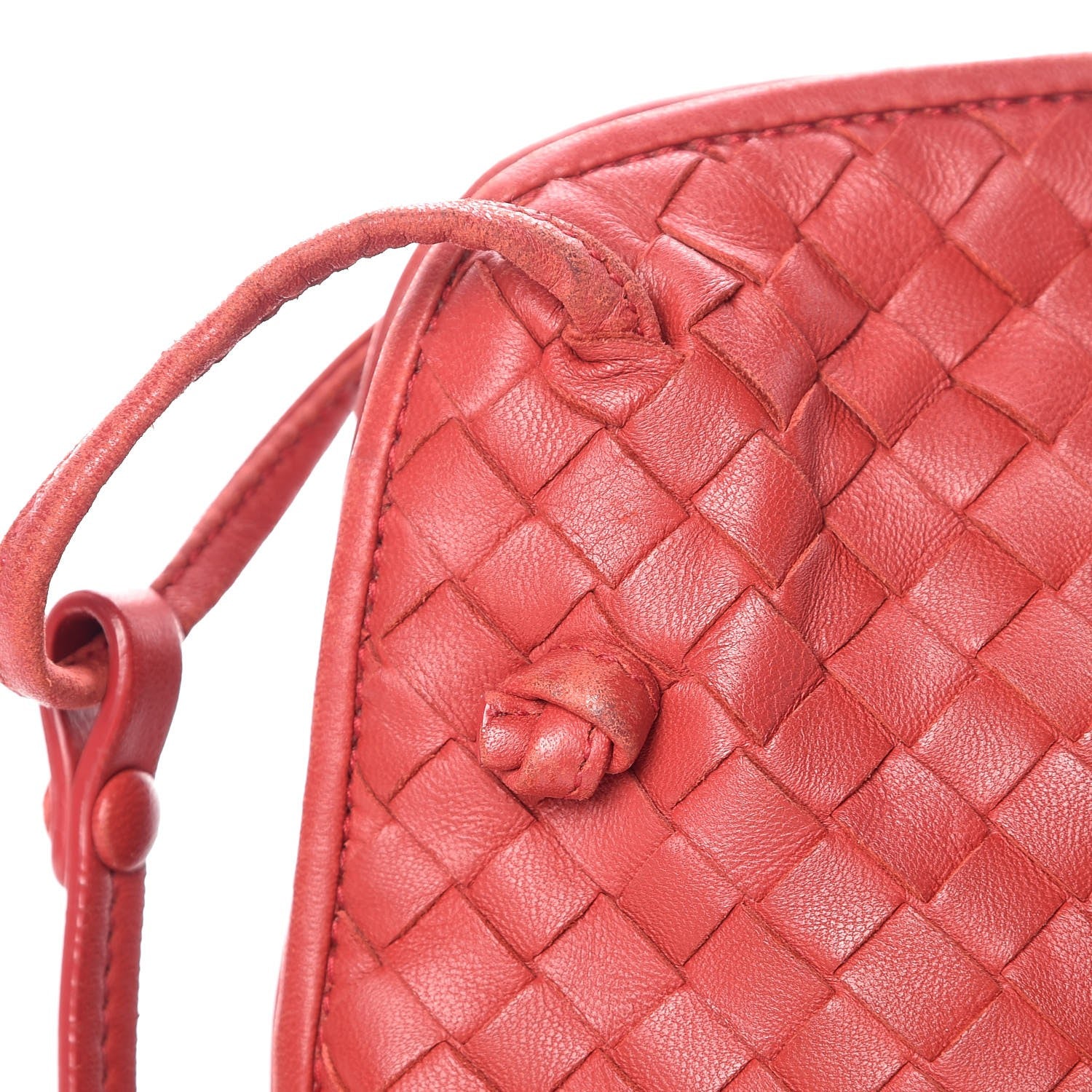 Bottega Veneta Nappa Intrecciato Nodini Crossbody Messenger Red 15 of 29