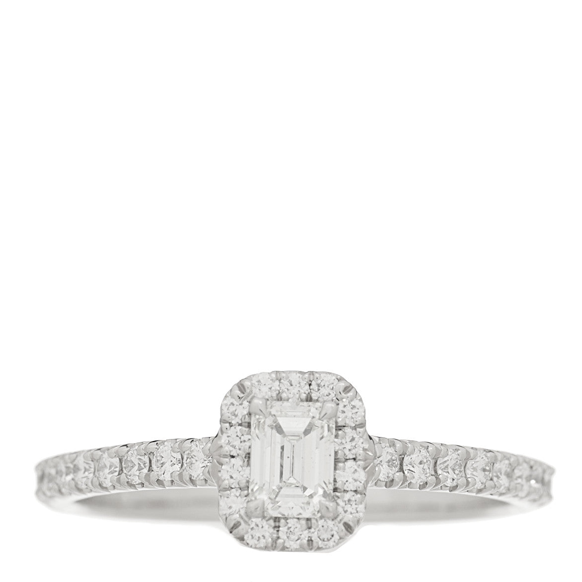 Platinum Diamond .20ct Soleste Emerald Cut Engagement Ring 48 4.5