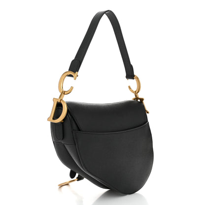 Christian Dior Grained Calfskin Saddle Bag Black 3 of 10