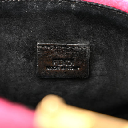 Fendi Shearling Nappa Mini Be Baguette Shoulder Bag Fuxia Black 7 of 25