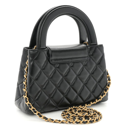 Chanel Shiny Aged Calfskin Quilted Nano Kelly Shopper Black 3 of 11