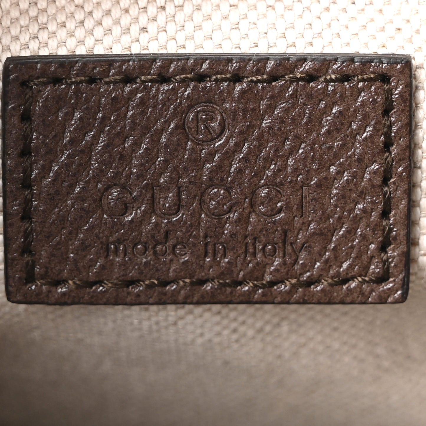 GG Supreme Monogram Textured Calfskin Web Small Attache Shoulder Bag Beige Ebony New Acero