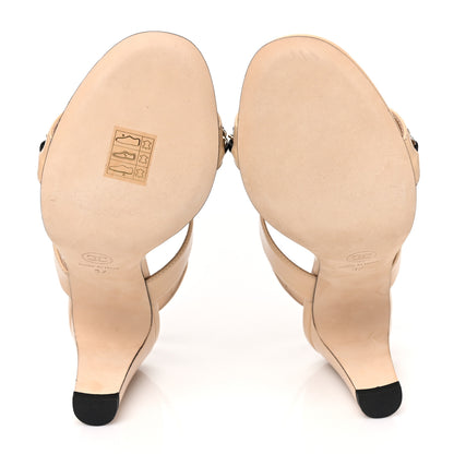 Chanel Lambskin Chain Sandals 37 Beige 5 of 8