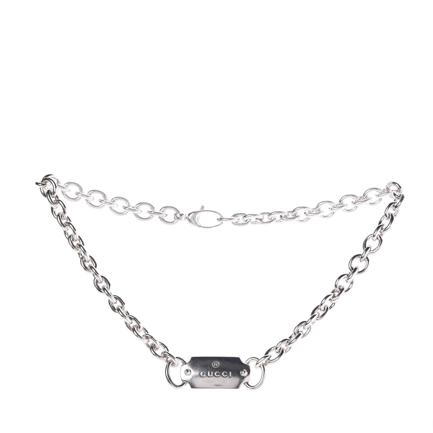 Gucci Sterling Silver Tag Necklace 3 of 6
