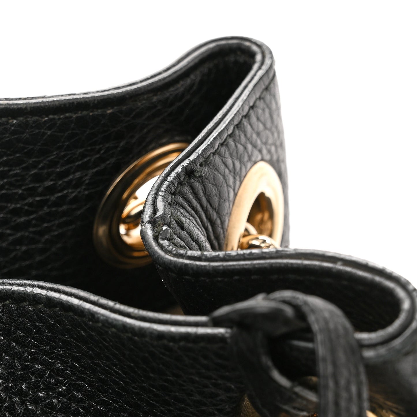 Pebbled Calfskin Medium Soho Chain Shoulder Bag Black