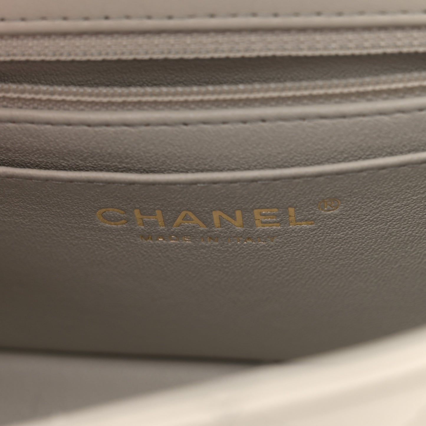 Lambskin Quilted Mini Rectangular Flap Grey