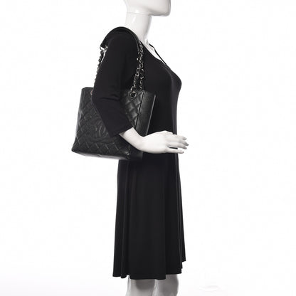 Chanel Caviar Quilted Petit Shopping Tote PST Black 2 of 10