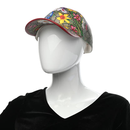 Gucci GG Supreme Flora Claudia Baseball Hat 58 L Red 2 of 10