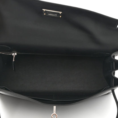 Hermes Berline Toile Swift Kelly Sellier 32 Black Ecru 4 of 10