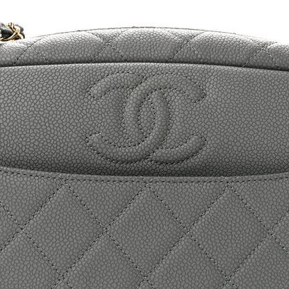 Chanel Iridescent Caviar Flat Quilted Small Coco Tassel Camera Case Grey 8 of 12