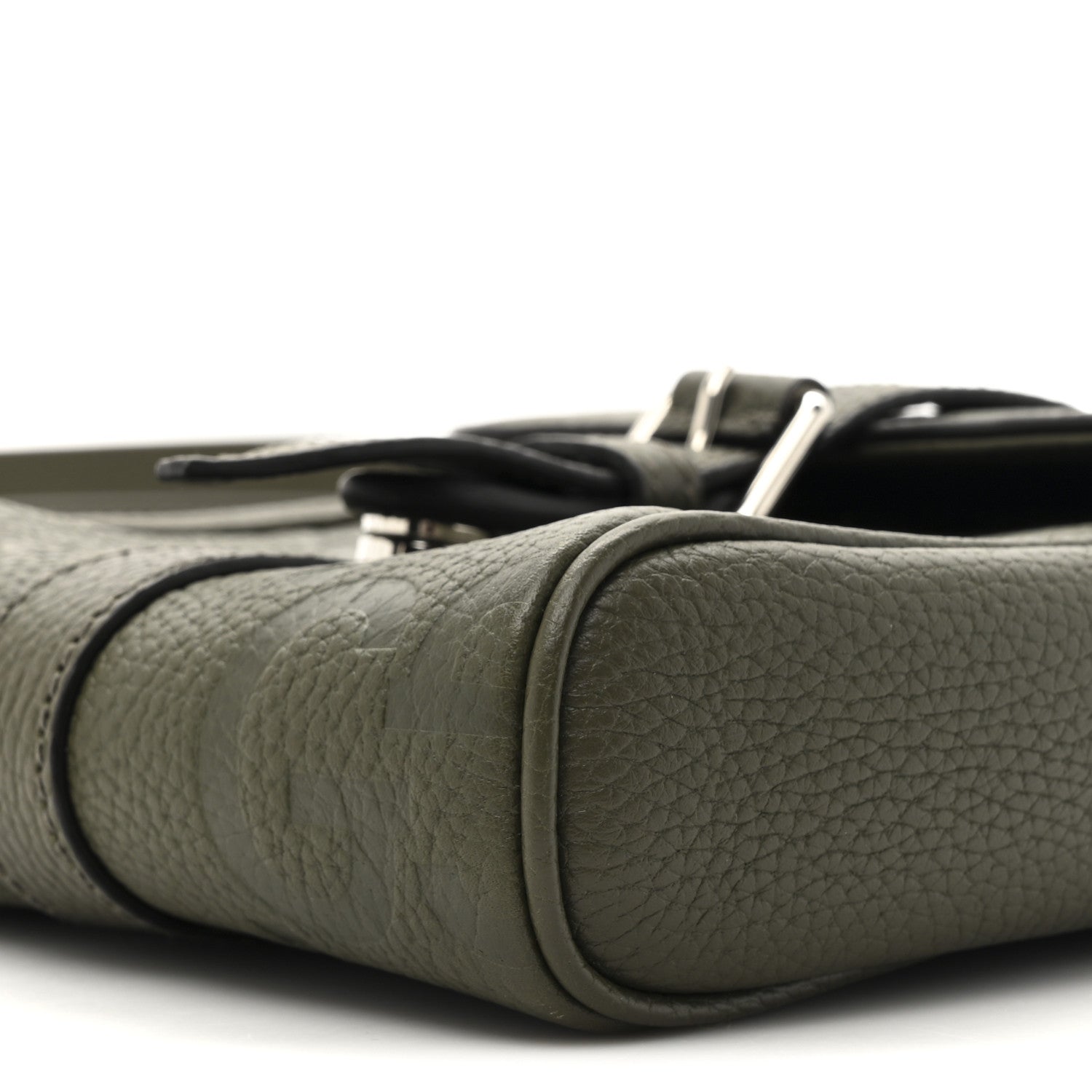 Gucci Piuma Calfskin Jumbo GG Embossed Small Messenger Bag Dark Vine Olive 9 of 10