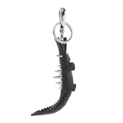 Fendi Calfskin Gator Charm Key Fob Black 1 of 6