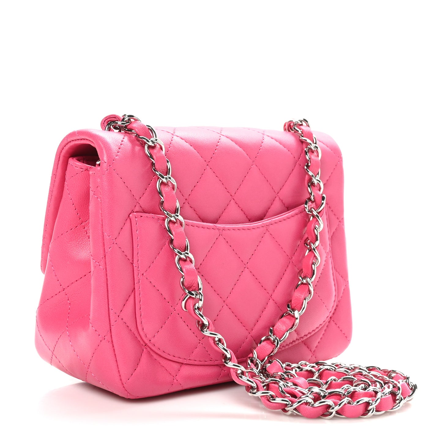 Lambskin Quilted Mini Square Flap Pink