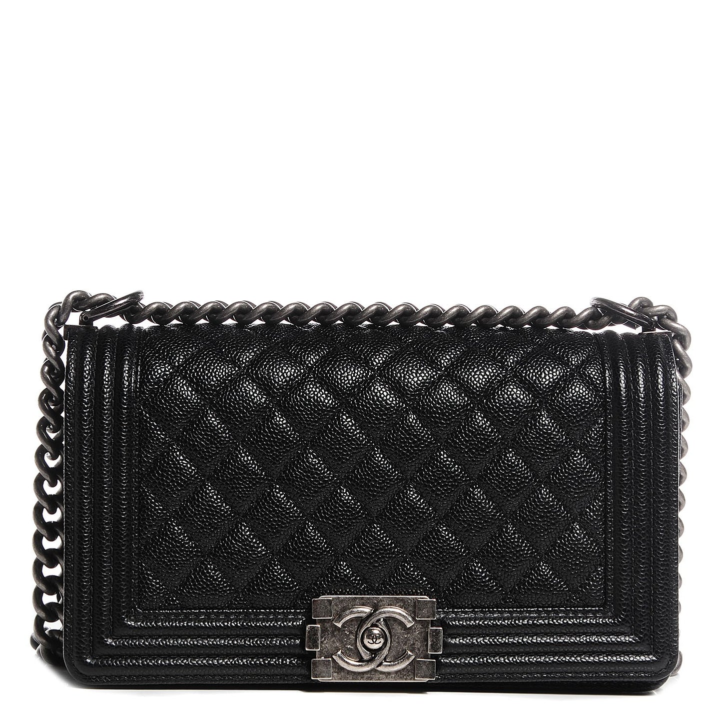 Caviar Quilted Medium Boy Flap Black